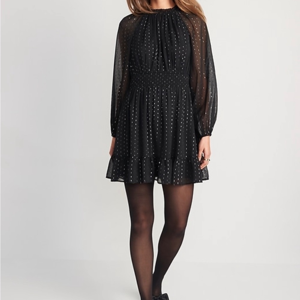 OLD NAVY - Black/Gold “Glitter” Dress